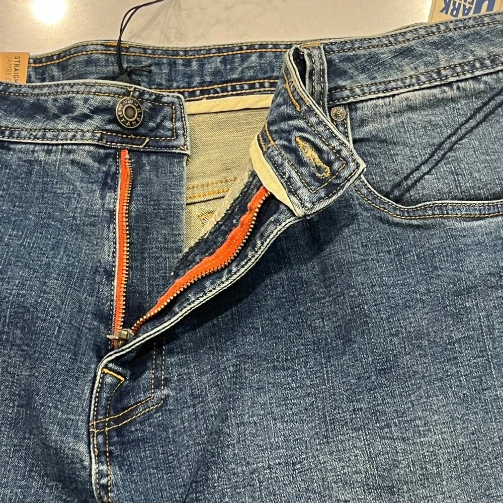 Prana NEW Axiom Jeans Mens 40 x30 Blue Denim Straight Leg Organic Cotton Stretch